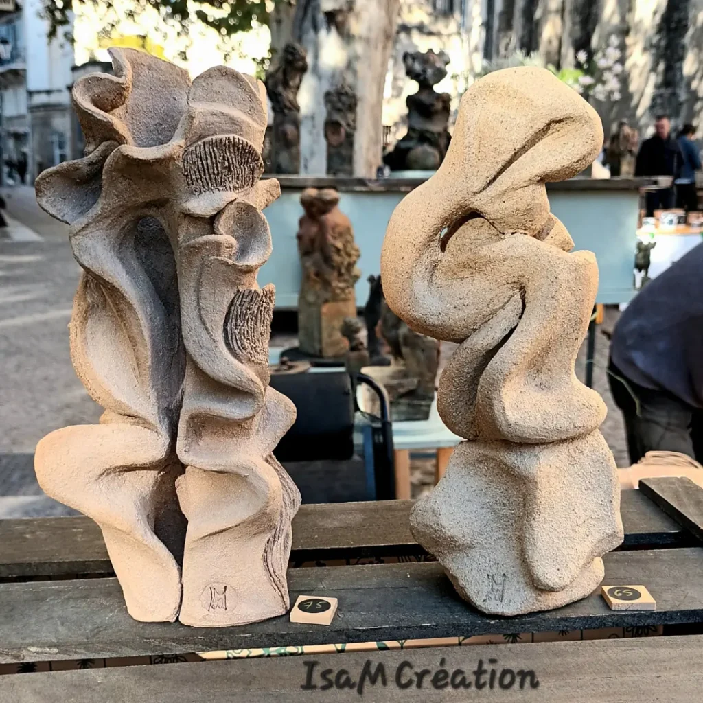 Sculptures en grès roux, Isabelle Morales